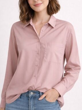 Frank & Oak Dusty Rose Button-Down Shirt